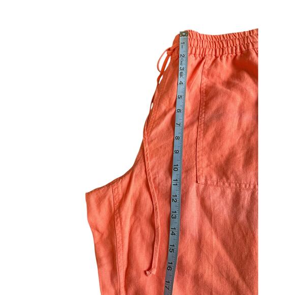 J.Crew New Seaside Pant Pink Pull On Linen Blend Relaxed Straight Leg Large - Picture 10 of 12